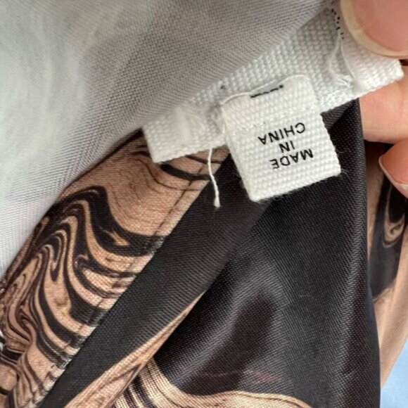 Song of Style Rommie Mesh Dress Brown Marble Women’s Small Long Sleeve Stretch - Picture 7 of 15